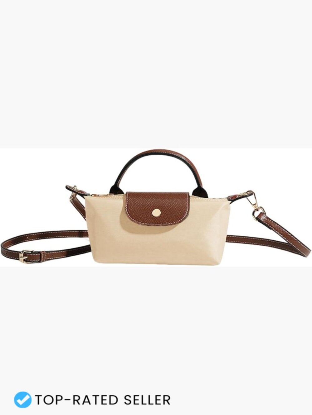 Mini Quilted Nylon Crossbody Bag with Adjustable Strap Dual Closure